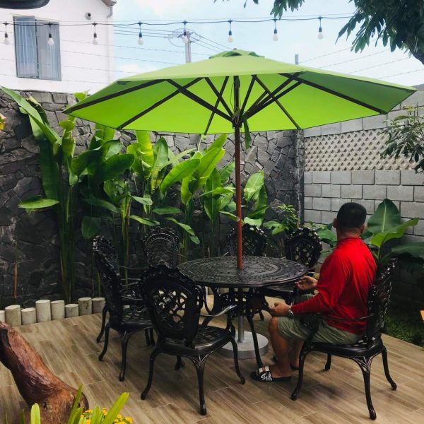 Dù chính tâm gỗ 3m màu xanh lá