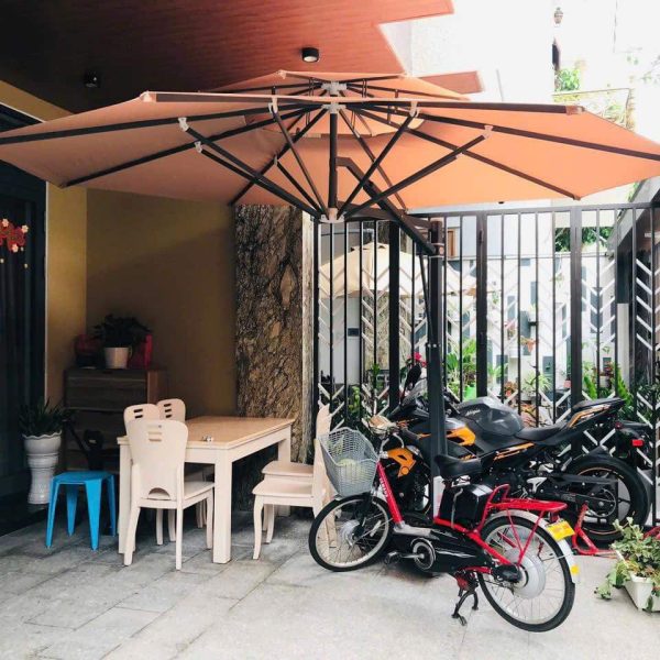 Dù tròn lệch tâm 3,7m màu Be